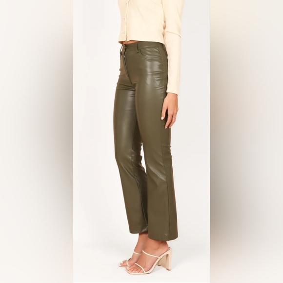 Petal & Pup Ashley Faux Leather Pants - Olive (NWOT) - Picture 4 of 9